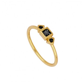 ANILLO BLACK ZIRCON GOLD